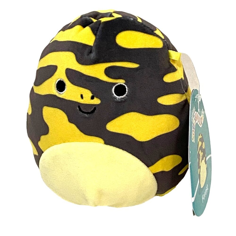 Squishmallows Forest the Salamander 5" Yellow Gray Camo Stuffed Animal Soft Toy